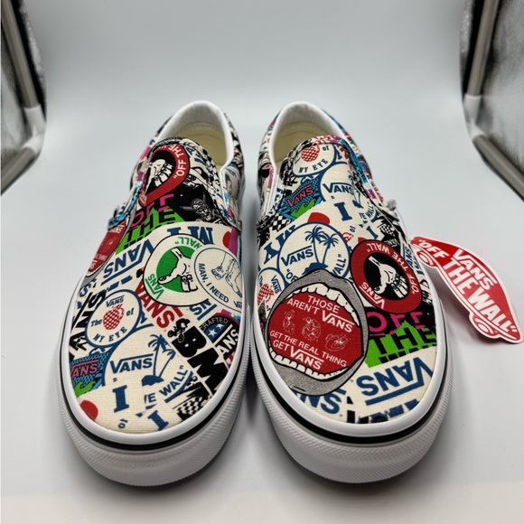 Vans Other - Vans NWT Classic Slip On Logo Mashup Print Sneakers 8W 6.5M